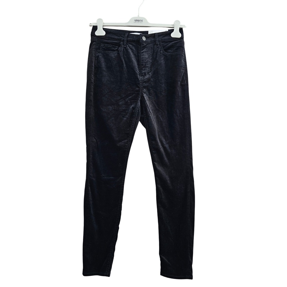 LOFT The Skinny Curvy High Rise Pants Women 27/4 Black Velvet Velveteen Stretch